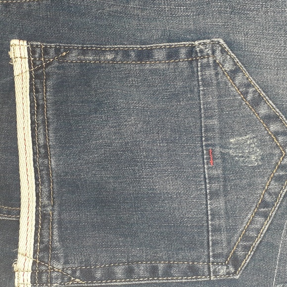 Heritage America Distressed Dark Indigo Denim Jeans Size 38X34 - Picture 6 of 14
